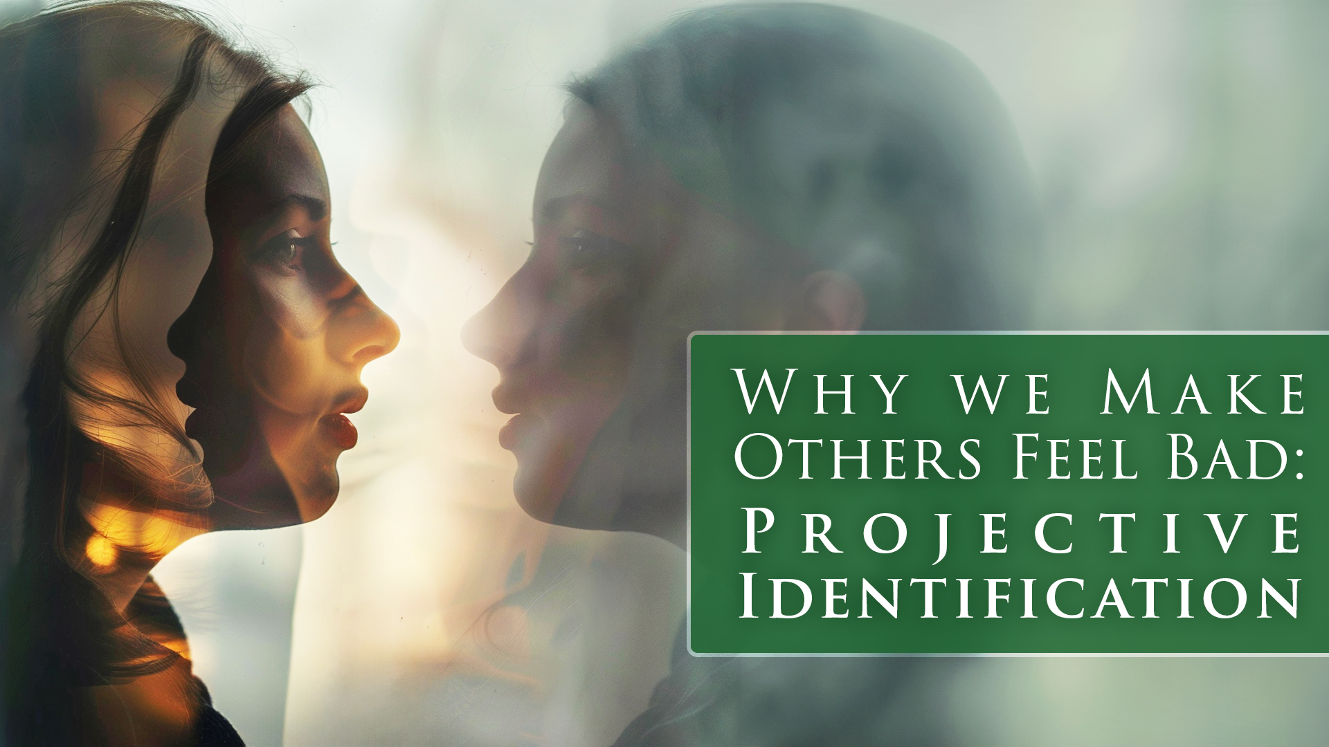 a woman looking at herself in a mirror as a metaphor for projective identification